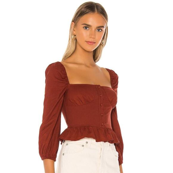 MAJORELLE Harriet Top in Terracotta NWT Size Small - Picture 2 of 3